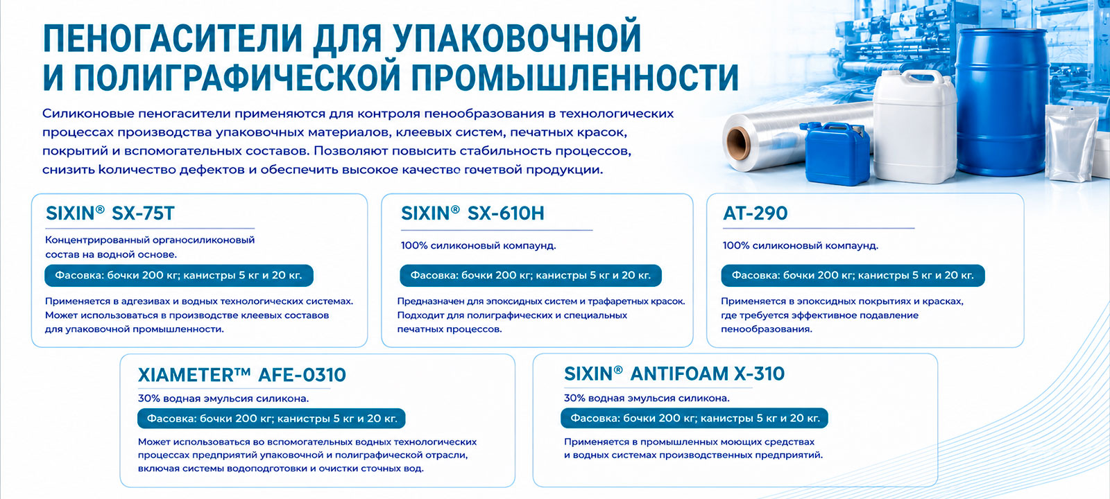 Силиконовые эмульсии и жидкости